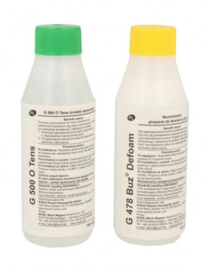 Set detergent si solutie antispumare pentru aspiratoare Bosch AquaWash & Clean 00312133, 00312354 - Img 2