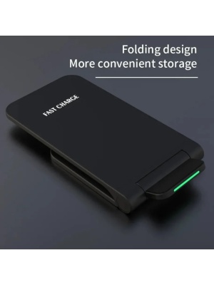 Suport portabil incarcare rapida 30W, Incarcator Wireless pentru orice telefon, Negru - Img 4