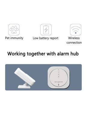 Detector de senzor de mișcare PIR wireless 433MHz cu imunitate la animale de companie, 15kg, EV1527 - Img 3
