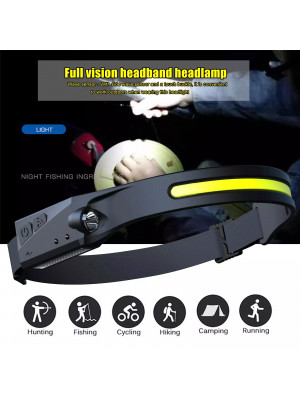 Lanterna de cap cu acumulator, profesionala, frontala cu unghi larg de iluminare, led puternic si senzor miscare, pentru vanatoare, pescuit, camping, santier, waterproof - Img 8