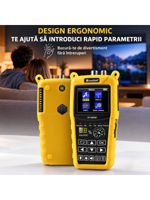Măsurare semnal DVB-C, satelit Combo FindSAT VF-6800P, DVB-S2/T2/C, Baterie 2500mAh - Img 2