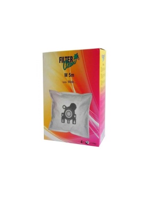 Set of 4 vacuum cleaner bags compatible with MIELE M5/6/8m, M40 / 99753 M5M, FL0014-K,