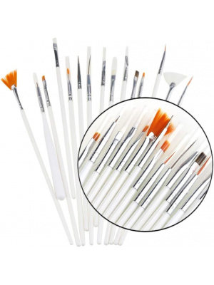Set pensule profesionale, gel uv unghii, alb, 15 bucati - Img 6