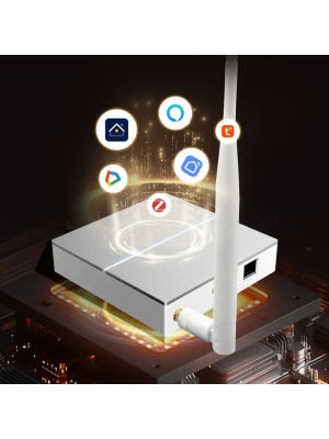 Tuya ZigBee Gateway Hub with Antenna, Wired Mesh Hub for Home Automation, Works with Alexa and Google Home