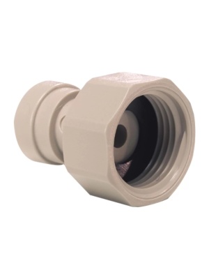 Adaptor de robinet pentru filtru teava apa frigider din acetal gri (filet BSP) John Guest 1/4" X 1/2" - Img 2