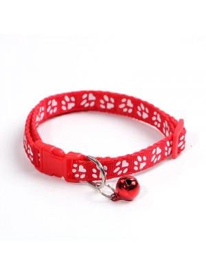 Adjustable collar with bell for dogs and cats, 18-32cm, Red