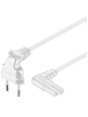 Cablu de alimentare pentru TV cu conectori cotiti, 1.5 metri, 2.5A, alb - Img 5