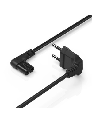 Cablu de alimentare pentru TV cu conectori cotiti, 1.5 metri, 2.5A, negru - Img 2