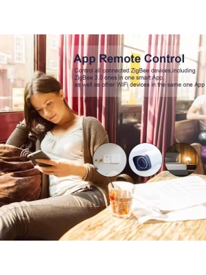 Hub inteligent Tuya ZigBee 3.0, gateway cu fir pentru control vocal prin aplicație, funcționează cu asistentul Alexa Google Home - Img 5