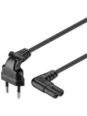Cablu de alimentare pentru TV cu conectori cotiti, 1.5 metri, 2.5A, negru - Img 3