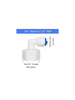 Cuplaj rapid teava apa din plastic cu cot 1/4 la filet interior 1/2 - Img 12