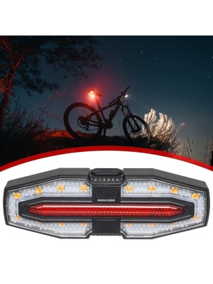 Lumina spate pentru bicicleta sau trotineta cu semnalizatoare, cu incarcare solara si tip C - Img 4