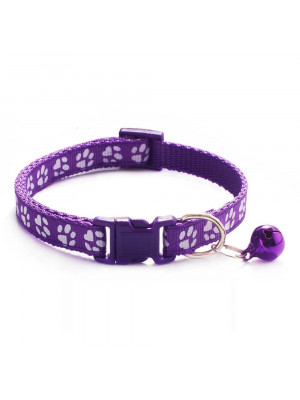 Nastaviteľný obojok so zvončekom pre psov a mačky, 18-32cm, fialový