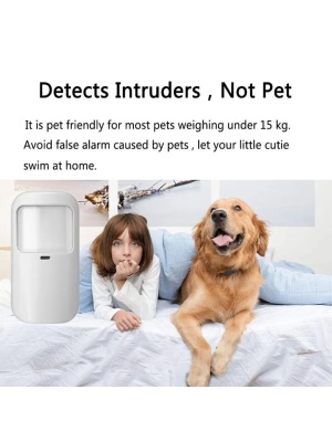 Vezeték nélküli 433MHz-es PIR mozgásérzékelő kisállat-immunitással, 15kg, EV1527 - Img 5