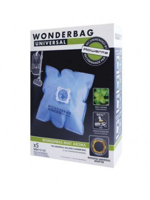 Комплект от 5 броя торбички за прахосмукачка Wonderbag Mint Aroma WB415120, съвместимост с Rowenta и Moulinex - Img 1
