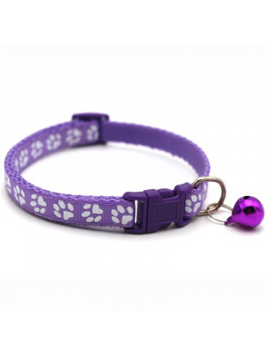 Állítható nyakörv csengővel kutyáknak és macskáknak, 18-32cm, lila - Img 4