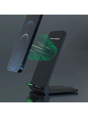 Suport portabil incarcare rapida 30W, Incarcator Wireless pentru orice telefon, Negru - Img 2