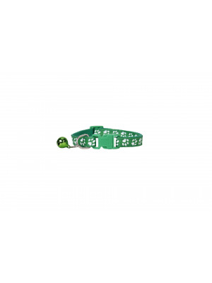 Zgarda ajustabila cu clopotel pentru caini si pisici, 18-32cm, Verde - Img 4
