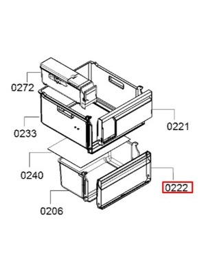 Bosch refrigerator drawer front frame 12008587 - Img 5