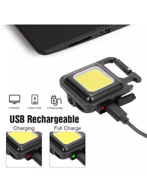 Lanterna Mini Tip Breloc, Reincarcabila USB type C, 30 LED-uri COB, cu Magnet, Carabina, Deschizator Sticle, pentru Exterior, Drumetii, Camping, IP 65 - Img 11
