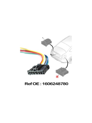 Mufa stop spate cu 6 pini, conector Pigtail, precablat 1606248780 pentru Citroen, Peugeot 206 207 208 301 307 308 508 1007 2008 Expert Partner - Img 2