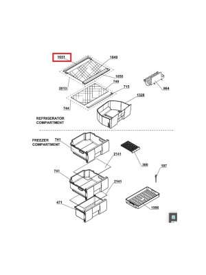 Rama decor etajera spate 44.7 cm pentru frigider C00866302 BEKO 4617500200 - Img 4