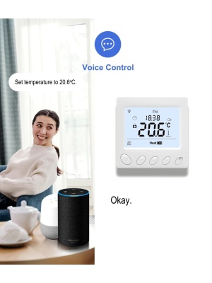 Termostat cu control inteligent Tuya WiFi pentru încălzire cu apă prin pardoseală sau centrală Beok TR33 - Img 5