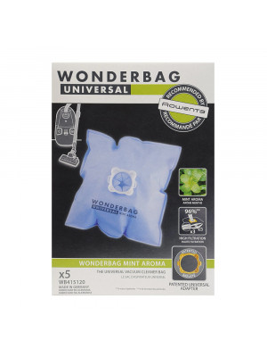 Комплект от 5 броя торбички за прахосмукачка Wonderbag Mint Aroma WB415120, съвместимост с Rowenta и Moulinex - Img 3