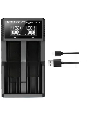 Încărcător smart USB LCD dual automat pentru baterie litiu reîncărcabilă 3.7V sau 1.2V NI-MH AA/AAA - Img 2