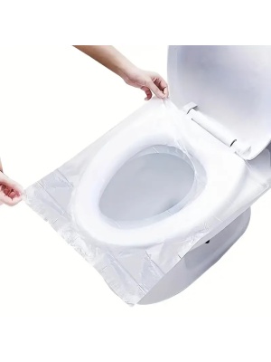 Set de 50 huse pentru scaune de toaletă de unică folosință igienice premium - Img 1