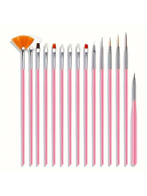 Set pensule profesionale, gel uv unghii, alb, 15 bucati - Img 11