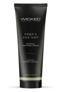 Cremă de masaj senzual, cu aromă de salvie și sare de mare, Wicked Sensual Care, 120 ml, Tonga