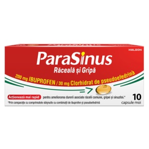 Parasinus Raceala si Gripa, 200 mg/30 mg, 10 capsule moi, Haleon
