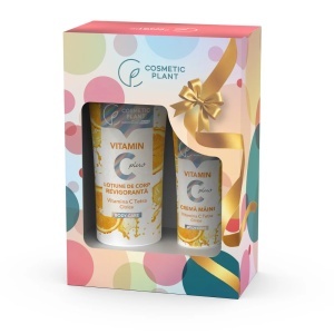 Set Body Care VITAMIN C Plus - Loțiune corp revigorantă 200 ml + Cremă mâini 75 ml, Cosmetic Plant