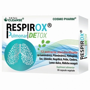 Supliment alimentar RESPIROX Pulmonar DETOX® ,Cosmo Pharm, 30
