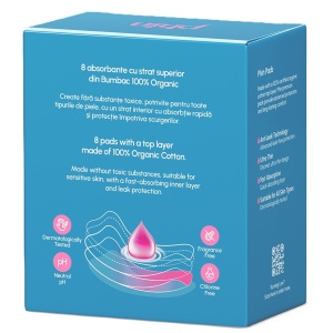 Absorbante de noapte din bumbac organic, 8 bucati, Phin - Img 6
