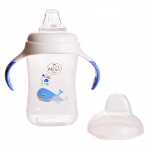 Cana cu manere cioc silicon 6luni+, 300ml, 1buc, Minut - Img 3