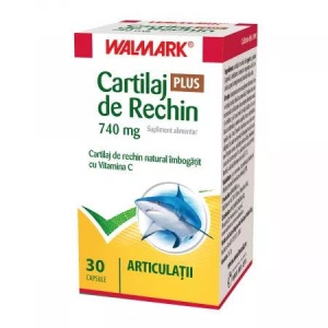 Cartilaj de Rechin Plus 740 miligrame cu Vitamina C, 30 capsule, Walmark
