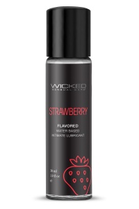 Lubrifiant aromat cu căpșuni Aqua, Wicked Sensual Care, 30 ml, Tonga