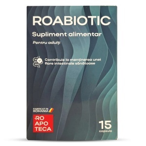 Roabiotic - Formula avansata cu probiotice, prebiotice si vitamine pentru flora intestinala si imunitate, 15cp, Roapoteca