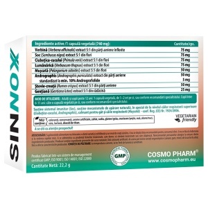 Supliment alimentar SINNOX®, Cosmo Pharm, 30 capsule vegetale - Img 2