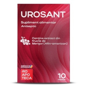 Urosant - Supliment pentru tractul urinar cu merisor PAC 40%, salvie si albastru de metilen, 10cp, Roapoteca