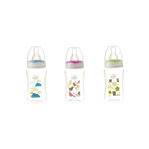 Biberon cu tetina, 125 ml, silicon, 0+, 1 buc, Minut Baby