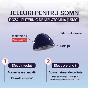 Jeleuri cu melatonina si extracte din plante Somn, 42 bucati, Mium Lab - Img 5