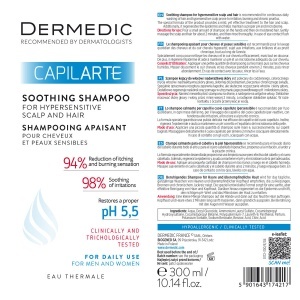 Sampon calmant pentru scalp si par hipersensibil Capilarte, 300ml, Dermedic - Img 2