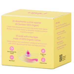 Absorbante zilnice din bumbac organic, 20 bucati, Phin - Img 6