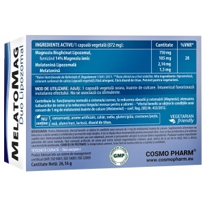 Supliment alimentar MelatoMag, Cosmo Pharm, 30 capsule vegetale - Img 2