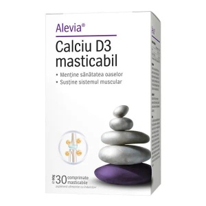 Calciu D3 masticabil, 30 comprimate, Alevia