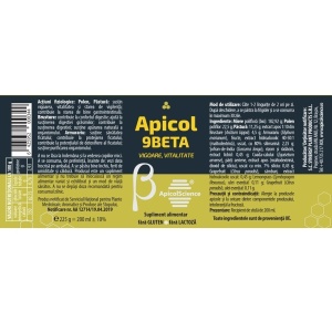 Miere poliflora galbena Apicol 9 Beta, 200 ml, ApicolScience - Img 2