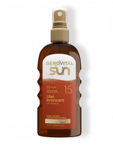 Ulei Bronzant pentru Plajă SPF 15 – Bronz Uniform și Hidratare, Gerovital Sun, 150 ml